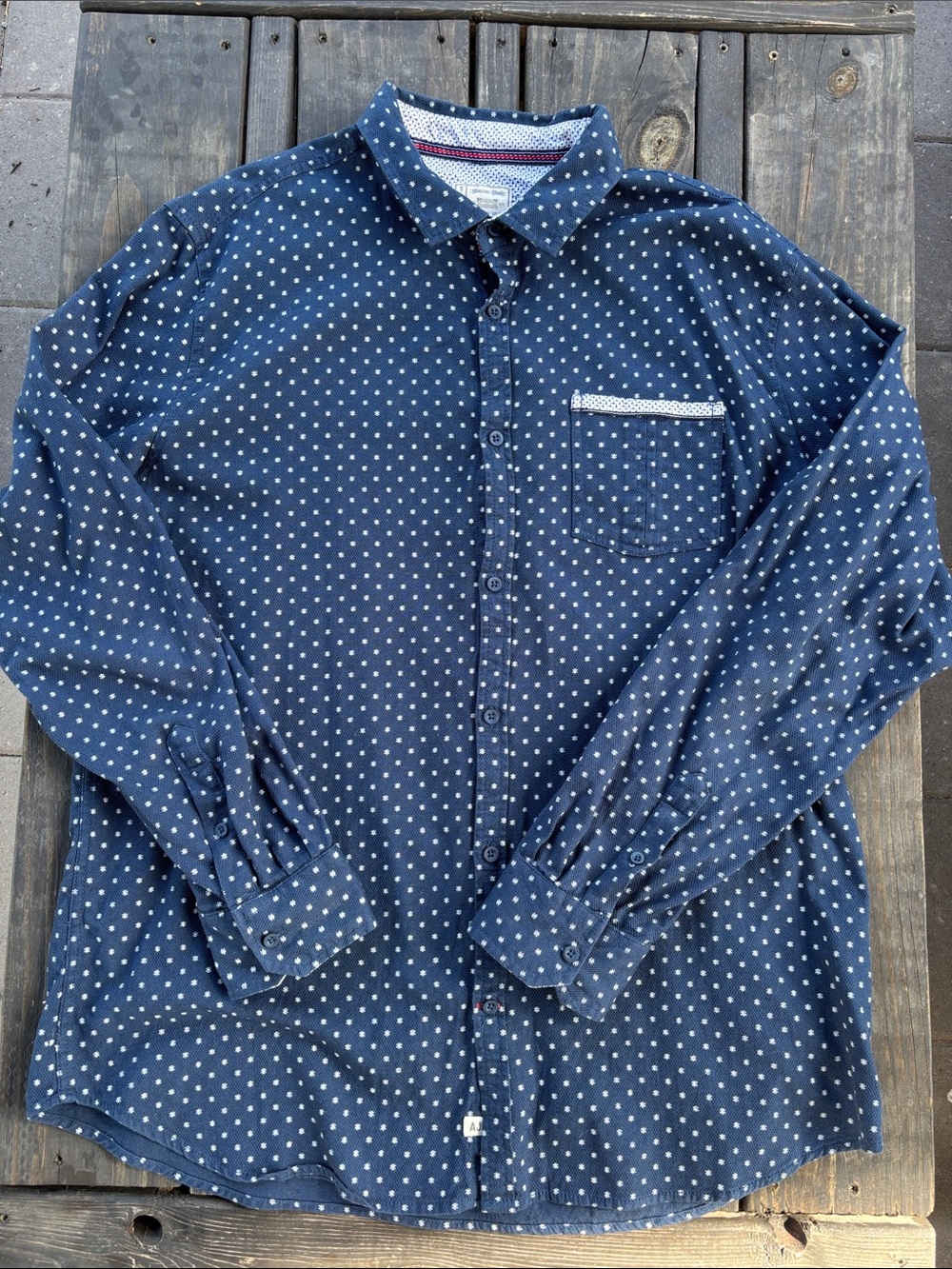 Alexander Julian Navy Button-Down 100% Cotton Shirt Size XXL